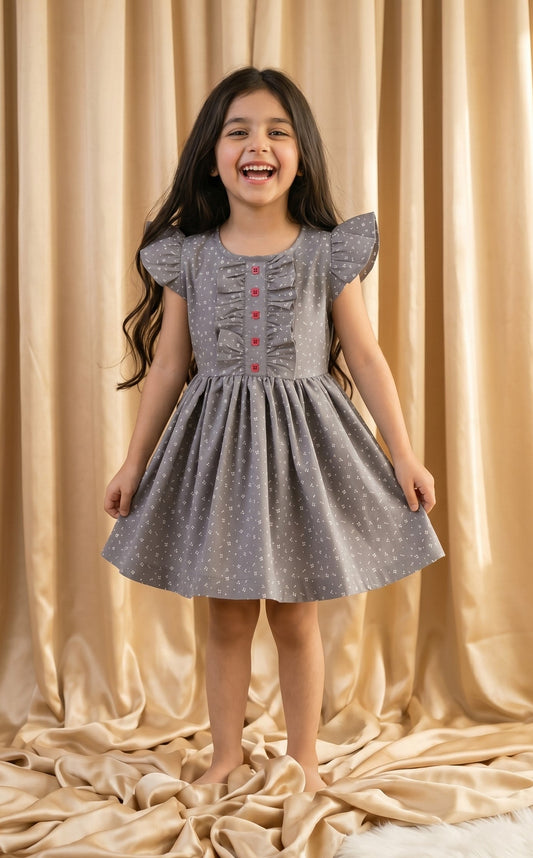 Urben Grey Cotton Frock (M006)