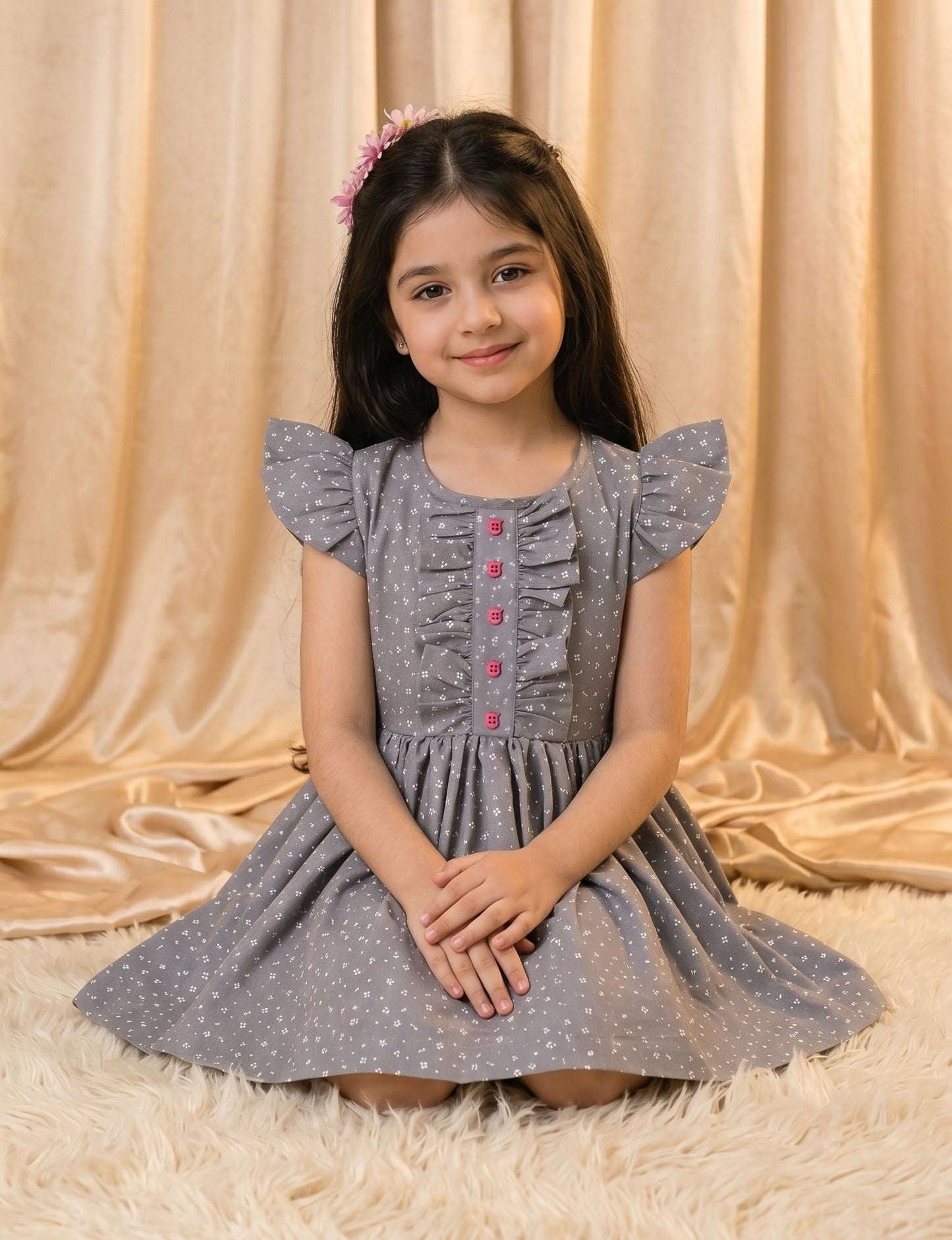 Urben Grey Cotton Frock (M006)