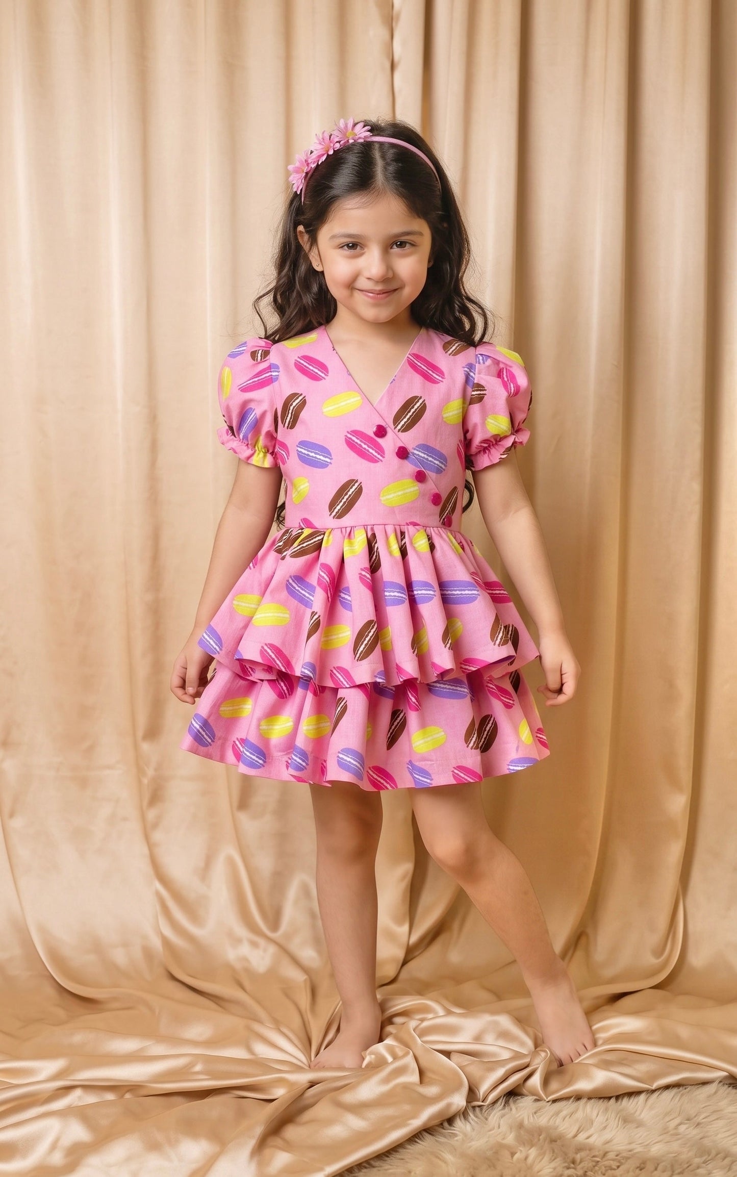 Pink Macaron Pop Cotton Frock (M046)