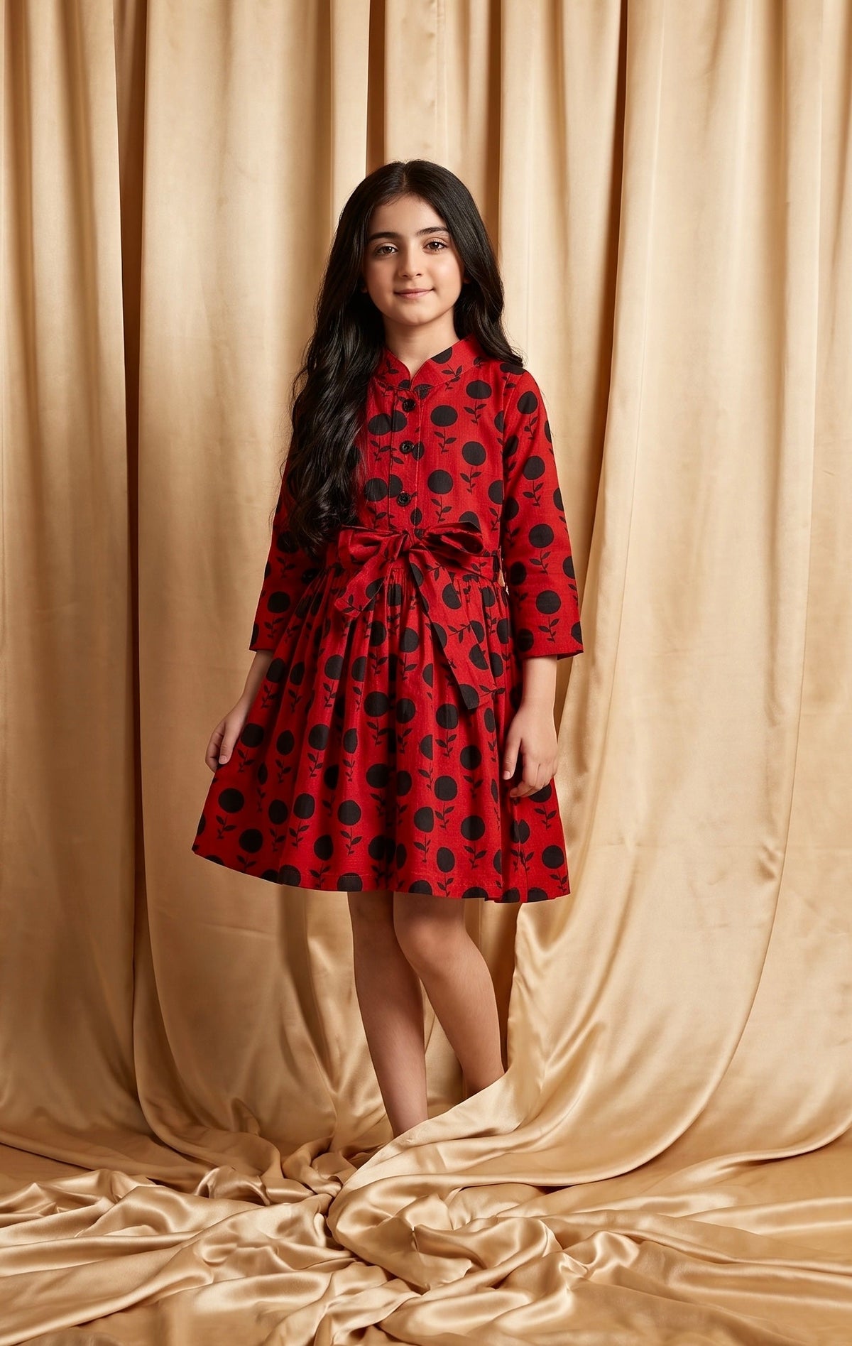 Royal Red Khaddar Frock (M084)