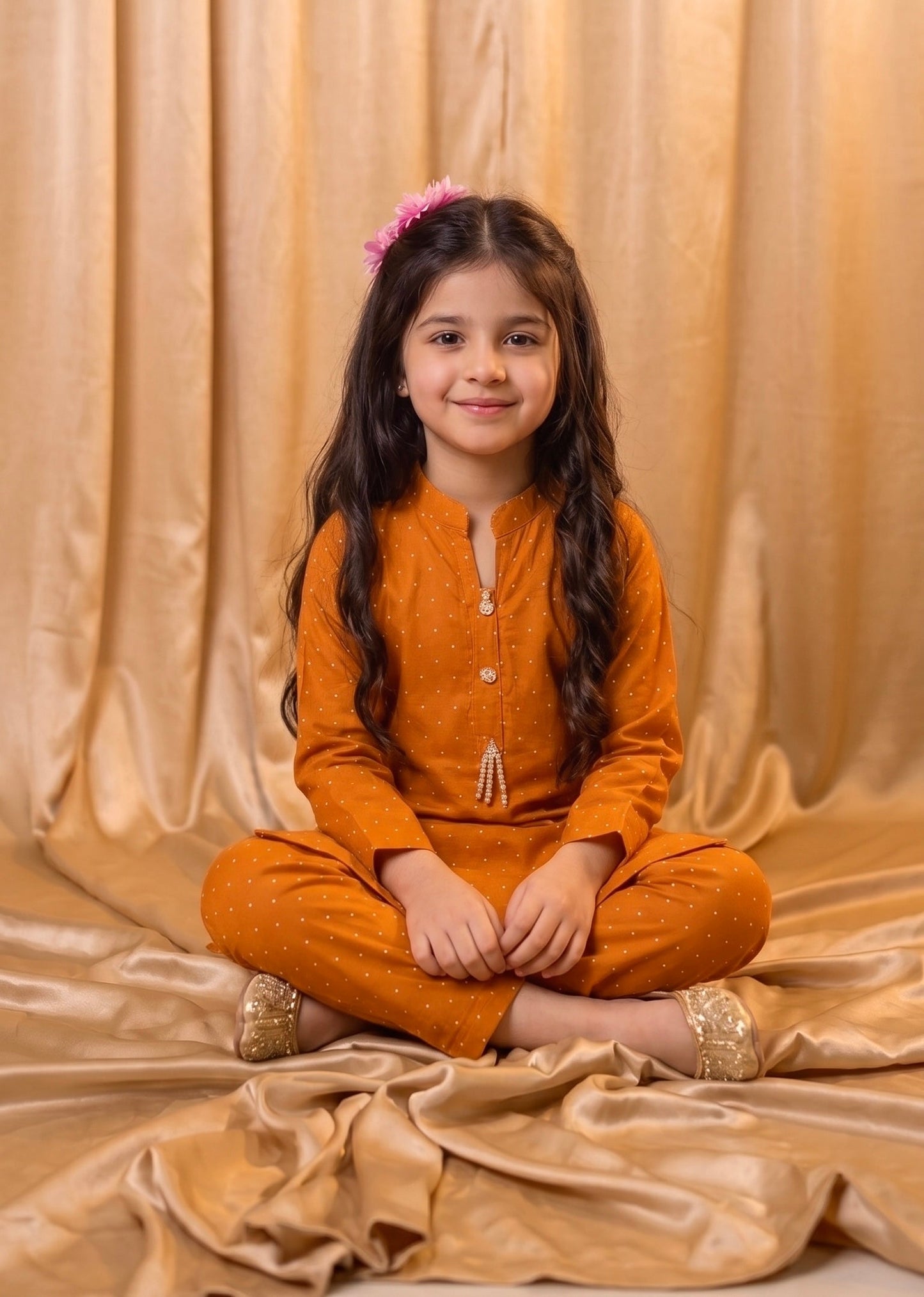 Rust Orange Polka Dot Cotton Co-Ord Set