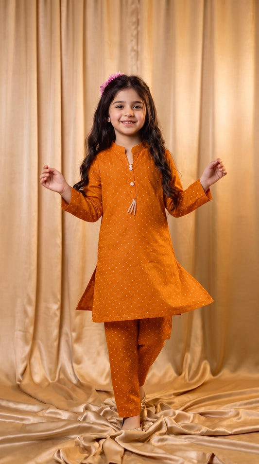 Rust Orange Polka Dot Cotton Co-Ord Set (Minor Defect)