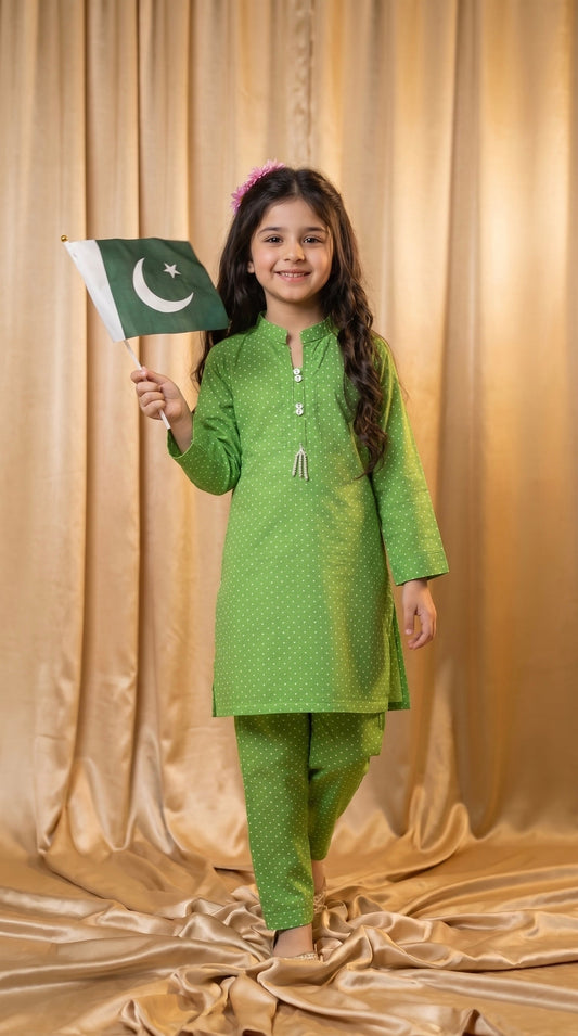 Green Polka Dot Cotton Co-Ord Set (Minor Defect)