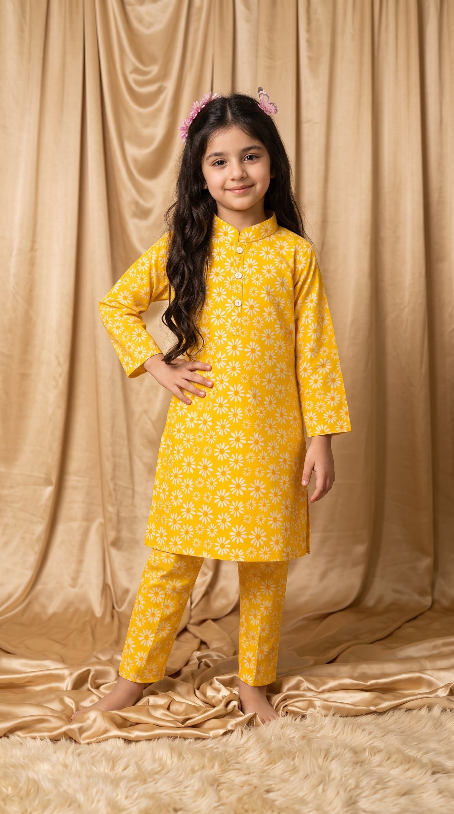 Yellow Floral Cotton Co-Ord Set