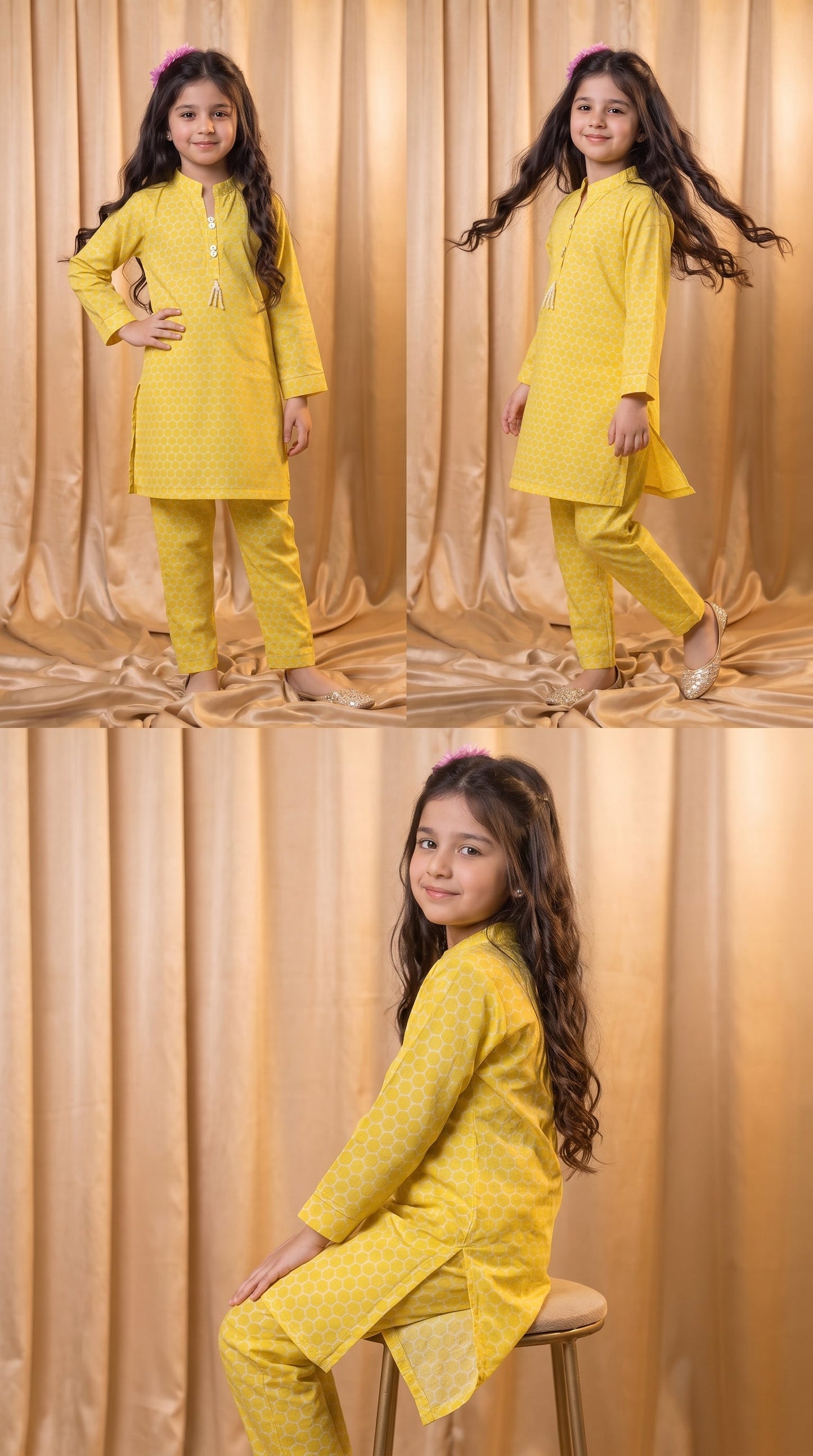 Yellow Honeycomb Cotton Co-Ord Set