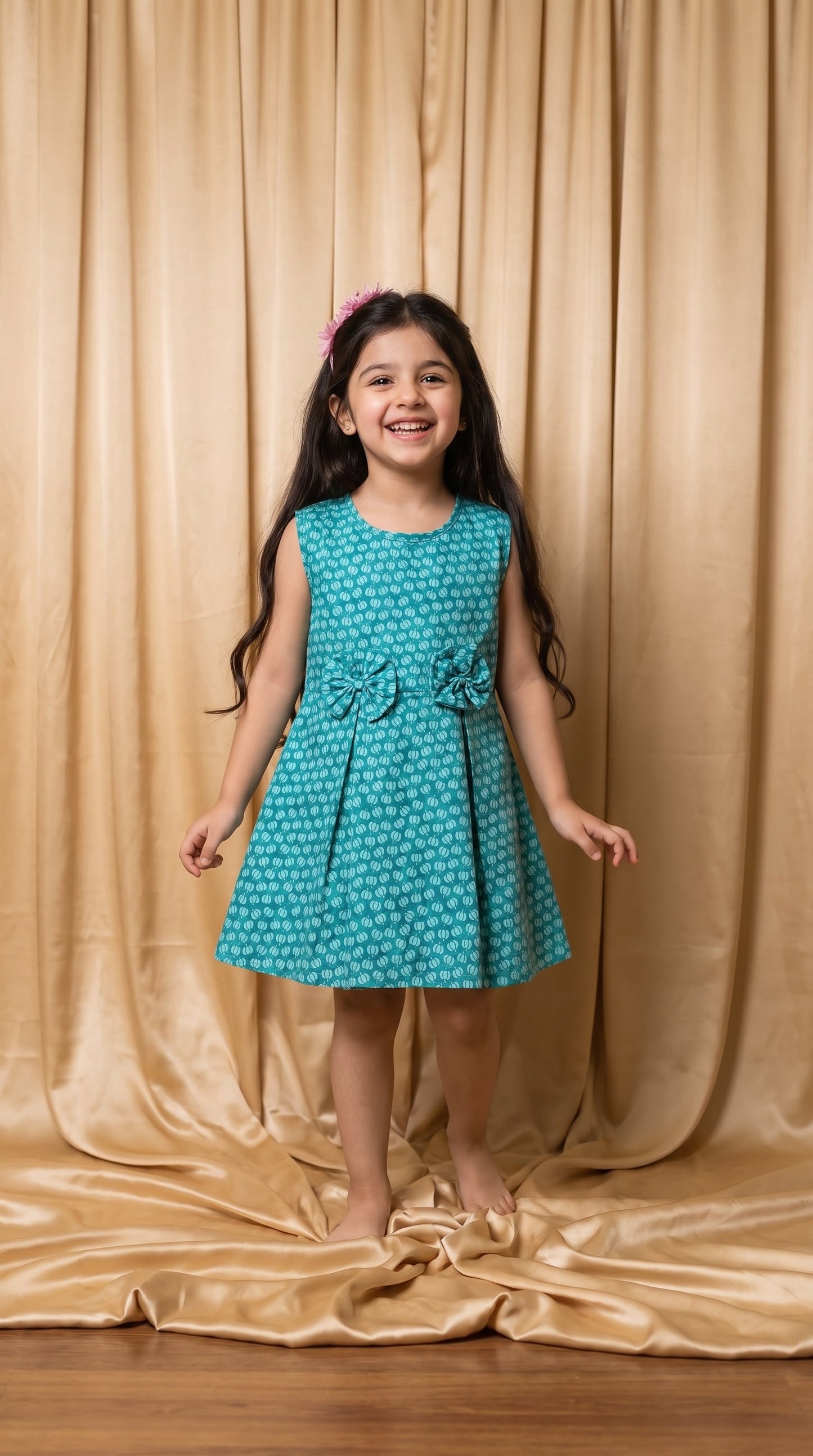 Aqua Shell Cotton Frock (M059)