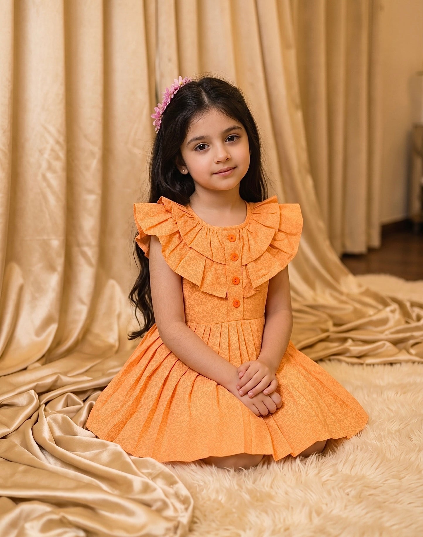 Peachy Cotton Frock (M012)