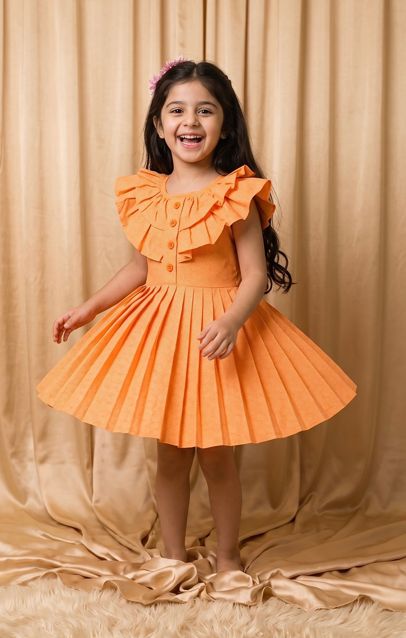 Peachy Cotton Frock (M012)