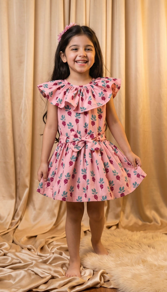 Pink Turnip Cotton Frock (M015)